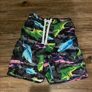 Multicolor Shark Print Men's Shorts